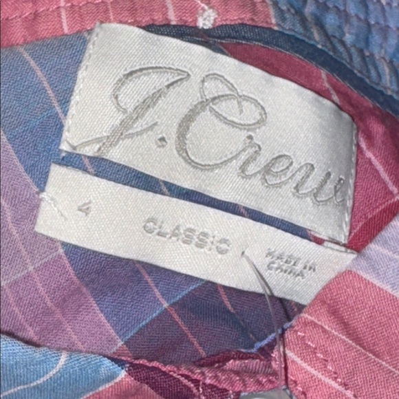 J. CREW Classic-Fit Crinkle Cotton Popover Shirt in Ombré Plaid Women’s 4 - Picture 9 of 13